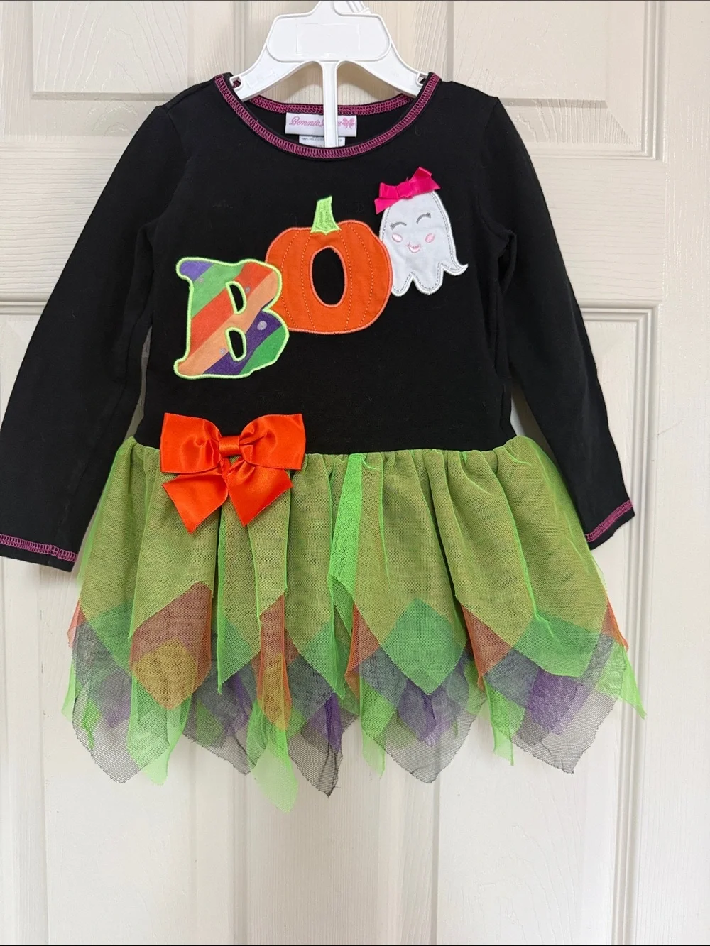 Bonnie Jean Black Orange Green Purple 'BOO' Tutu Dress